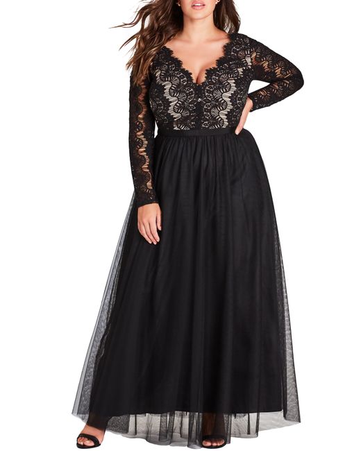 City Chic Lace Rare Beauty Maxi Dress in Black - Save 47% - Lyst