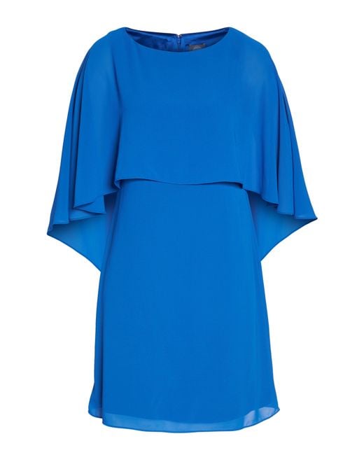 Vince Camuto Chiffon Cape Cocktail Dress in Blue Lyst