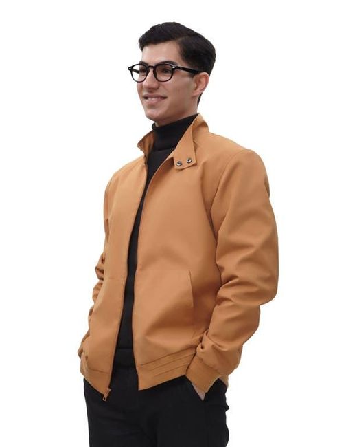 Rokka&Rolla Brown Classic Full Zip Bomber Jacket for men
