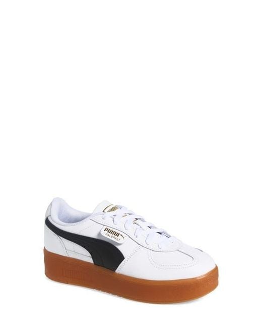 PUMA White Palermo Elevata Platform Sneaker