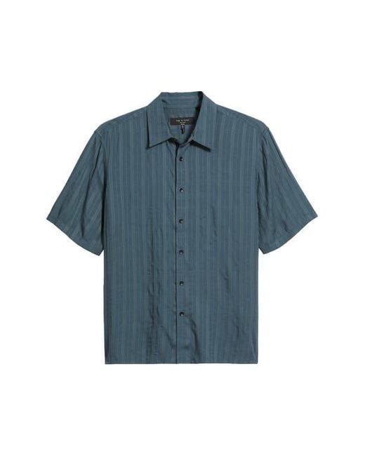 Rag & Bone Blue Dalton Plaid Short Sleeve Button-Up Shirt for men