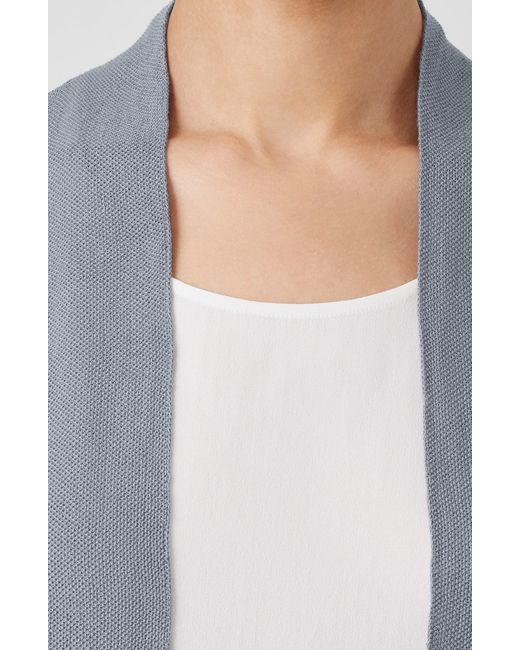 Eileen Fisher Gray Long Organic Linen & Organic Cotton Cardigan