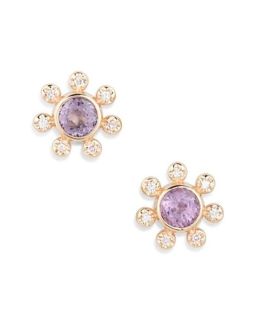 Anzie White Dew Drop Étoile Semiprecious Stone & Diamond Stud Earrings