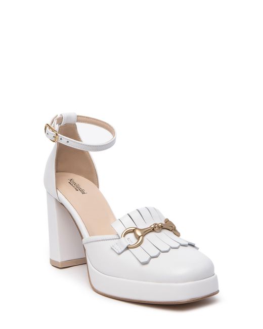 Nero Giardini Kiltie Ankle Strap Platform Pump in White Lyst