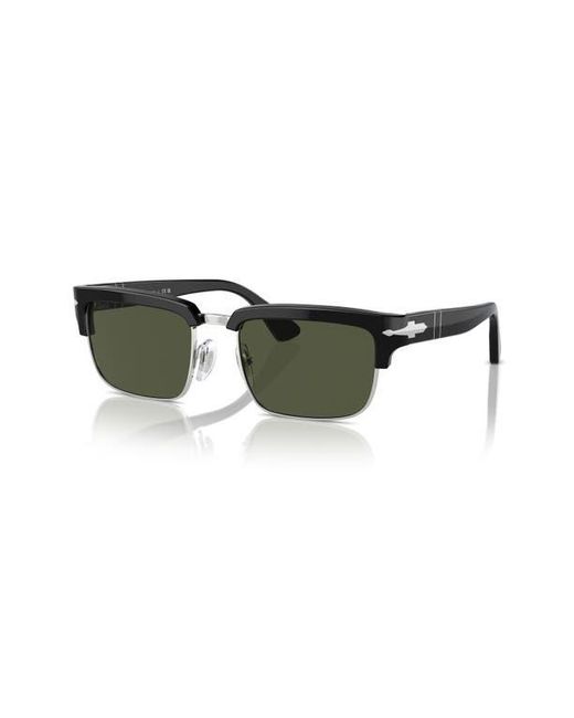 Persol Black Italian Rectangular Acetate Sunglasses for men