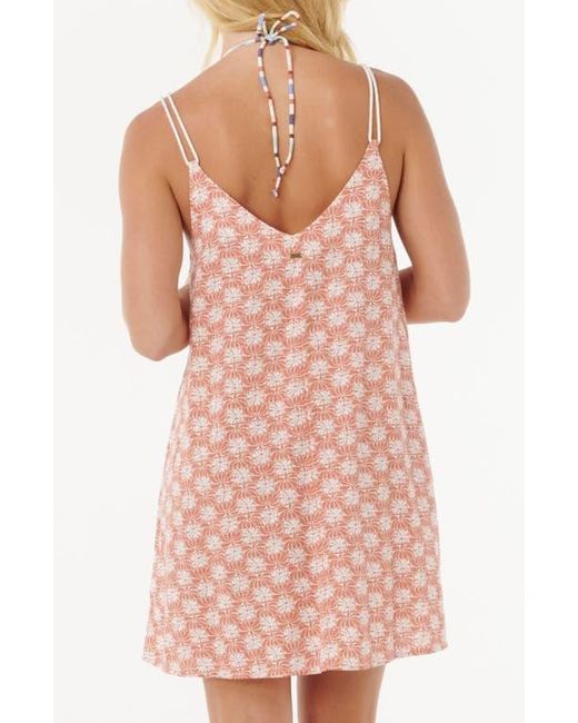 Rip Curl Pink Williams Cotton Blend Cover-Up Sundress