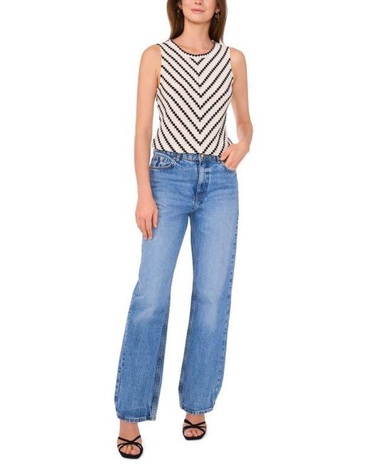 Vince Camuto Blue Chevron Stripe Sleeveless Top