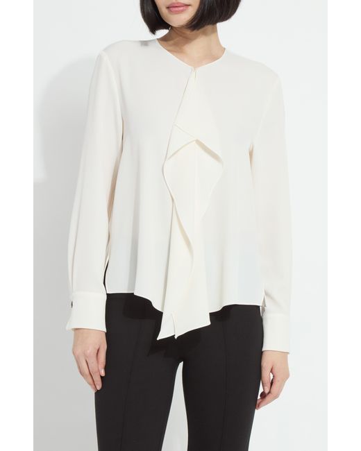 Lyssé White Celeste Flounced Blouse