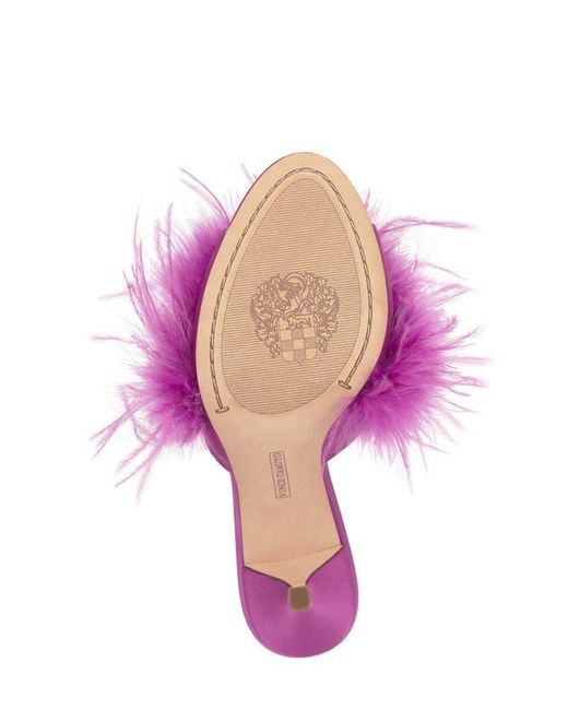 Vince Camuto Pink Paelly Faux Feather Slide Sandal