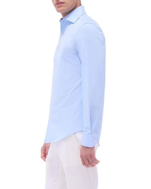 Bugatchi Blue Devon Ooohcotton Button-Up Shirt for men