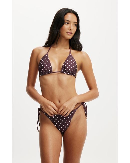 Cotton On Brown String Triangle Bikini Top