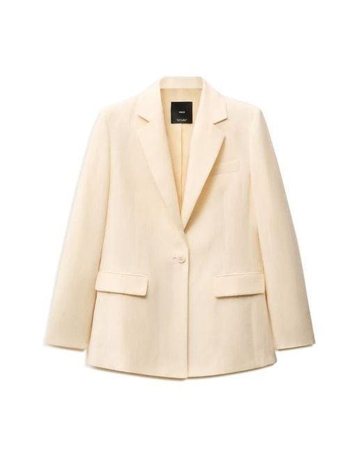 Mango Natural Notch Lapel Blazer