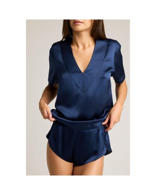 Negative Underwear Blue Eclipse Washable Silk V-Top
