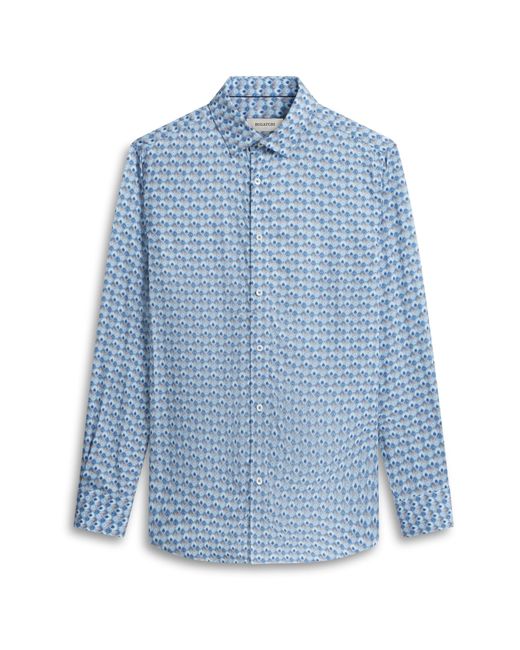 Bugatchi Blue Julian Fan Print Button-up Shirt for men