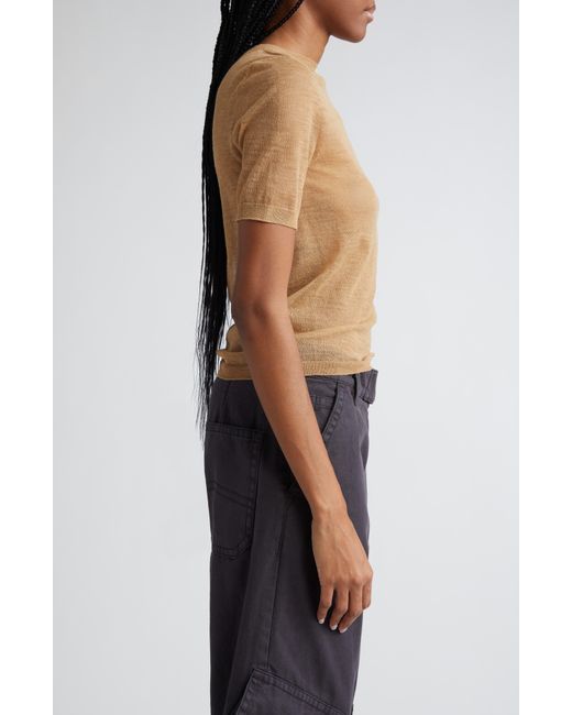 Acne Natural Kemon Seamless Sheer Wool Blend T-shirt