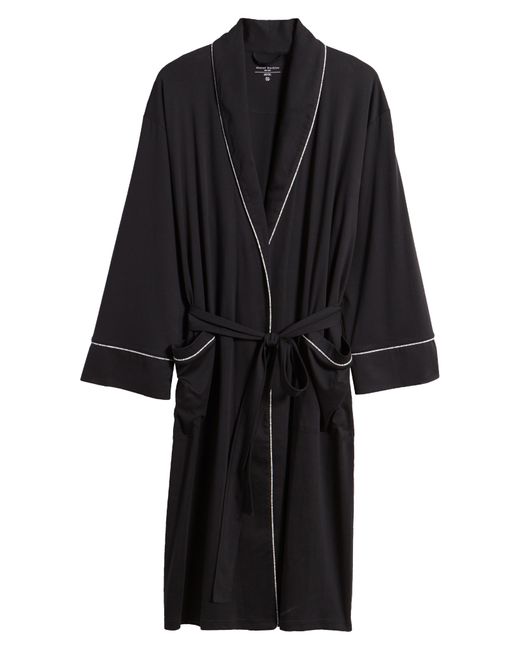 Daniel Buchler Black Shawl Collar Cotton Robe for men