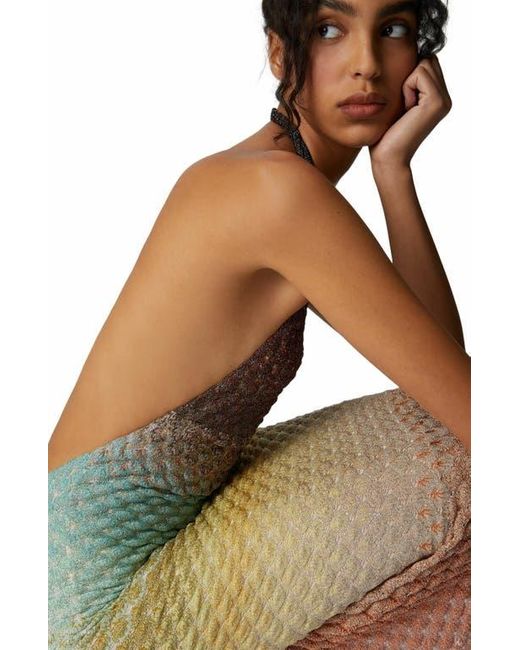 Missoni Dégradé Midi Dress With Halter Neck | Lyst