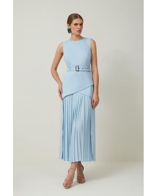 karen millen blue pleated dress Jersey Maxi in Black Tie Dress Code: Eiskunstlaufkleid Size:12