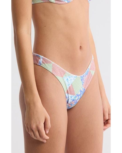 PacSun Blue Darcy High Leg Scoop Bikini Bottoms