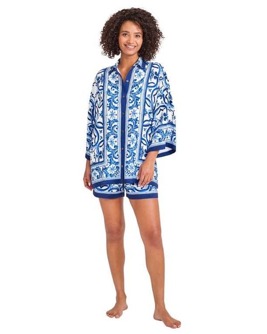 Tommy Bahama Blue Terrazzo Tile Cover-Up Tunic