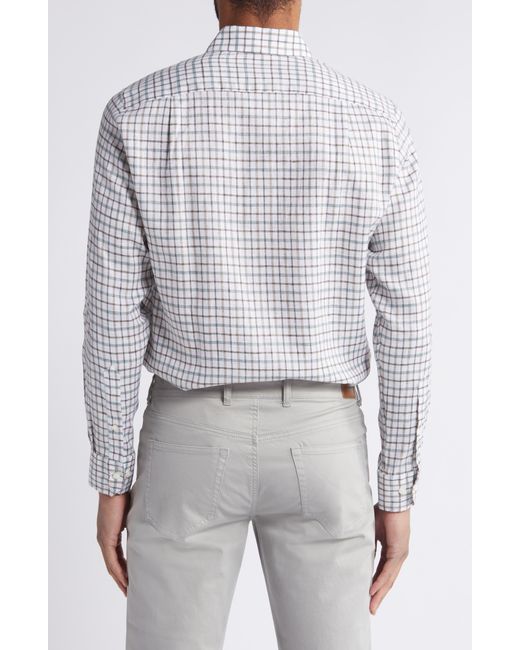 Scott Barber White Tattersall Check Linen Twill Button-up Shirt for men
