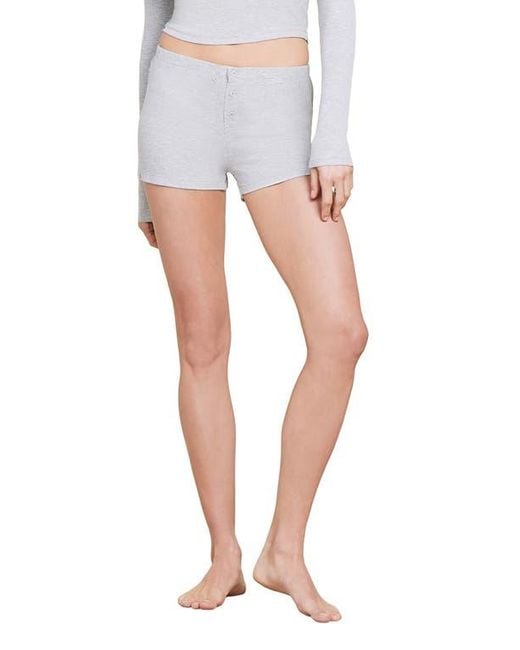Barefoot Dreams White Malibu Collection Boxer Shorts