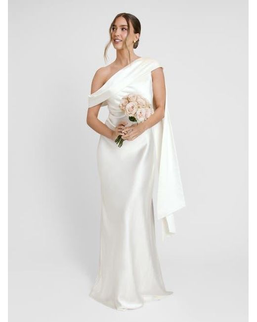 Six Stories Women's White Drape One Shoulder Bridesmaid Dress Six Stories Women's White Drape One Shoulder Bridesmaid Dress