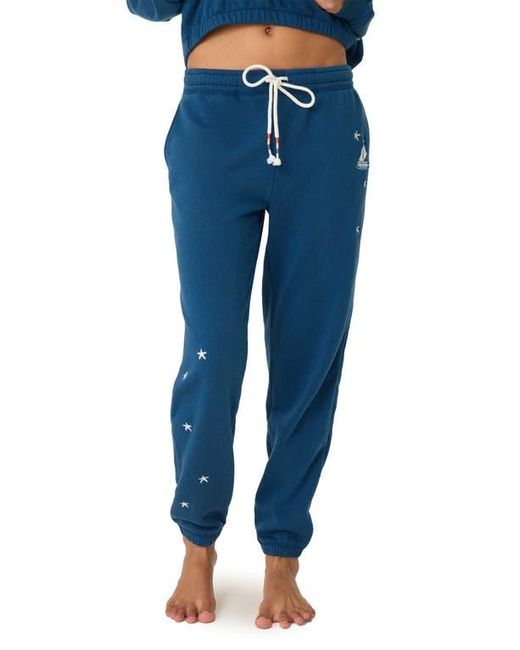 Pj Salvage Blue Maritime Banded Joggers