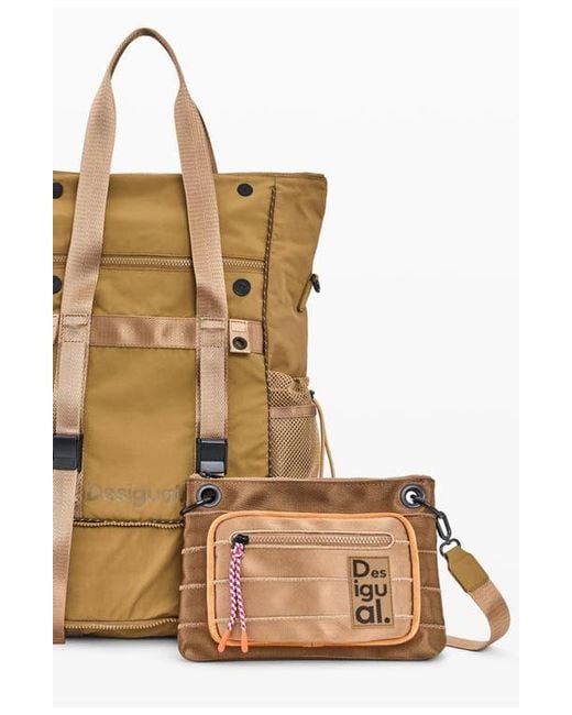 Desigual Brown Large Nylon Backpack