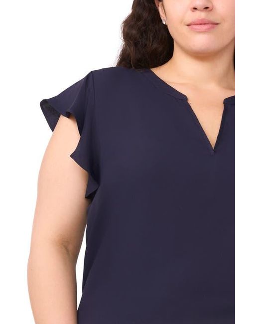 Halogen® Blue Flutter Sleeve Top