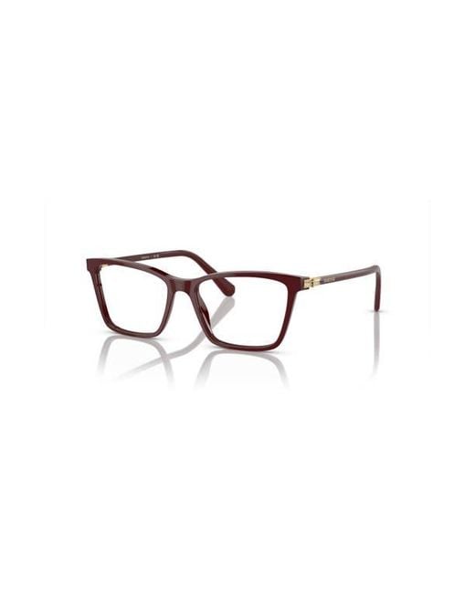 Swarovski Red 53Mm Rectangle Optical Glasses