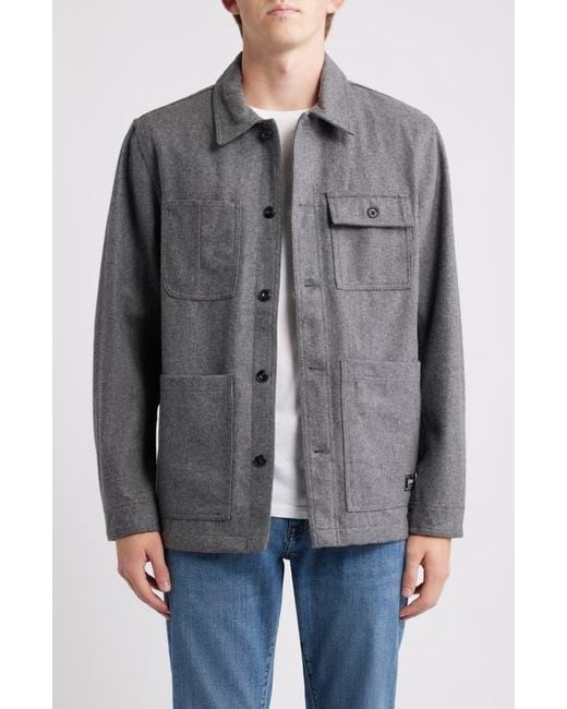 Schott Nyc Gray Unlined Wool Blend Chore Jacket for men