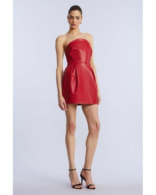BCBGMAXAZRIA Red Leather Mini