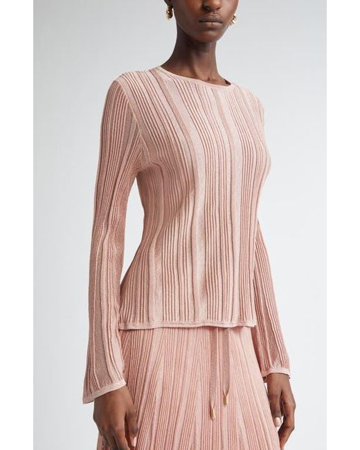 Zimmermann Pink Lucky Metallic Rib Sweater