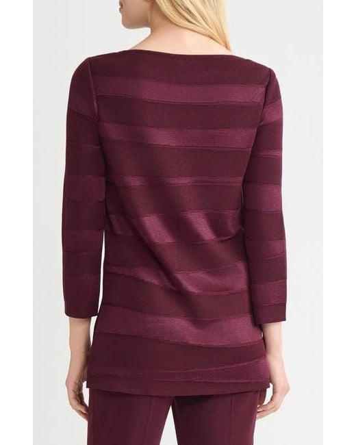 Misook Purple Tonal Stripe Tunic