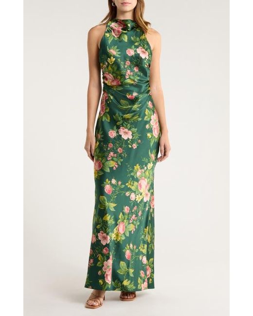 reformation green dress nordstrom Anaiis Silk High Neck Maxi in TopMOB