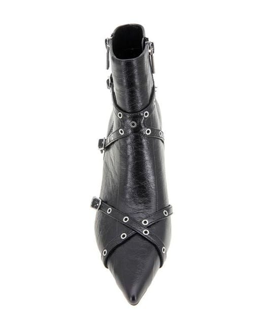 Kenneth Cole Black Umi Pointed Toe Moto Bootie