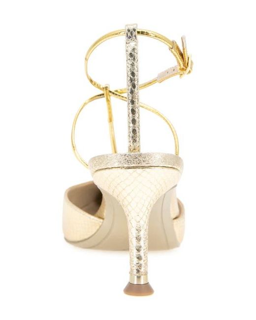Kenneth Cole Metallic Umi Snakeskin Embossed Pointed Toe Pump