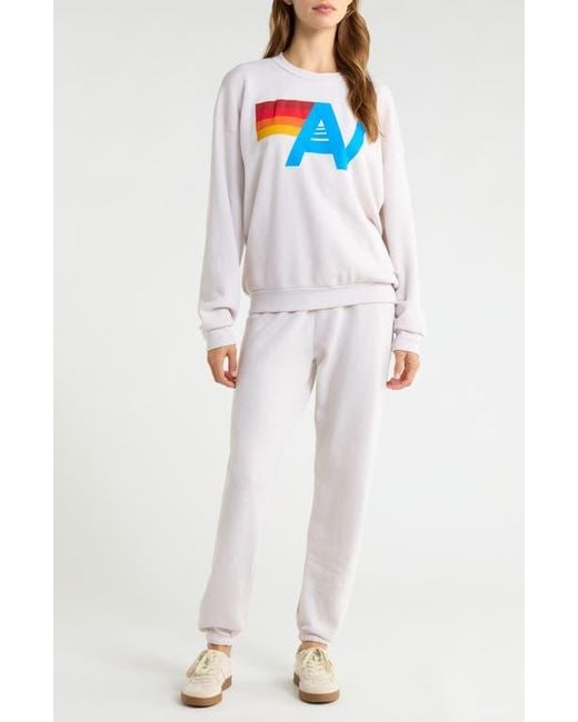 Aviator Nation White Logo Crewneck Sweatshirt