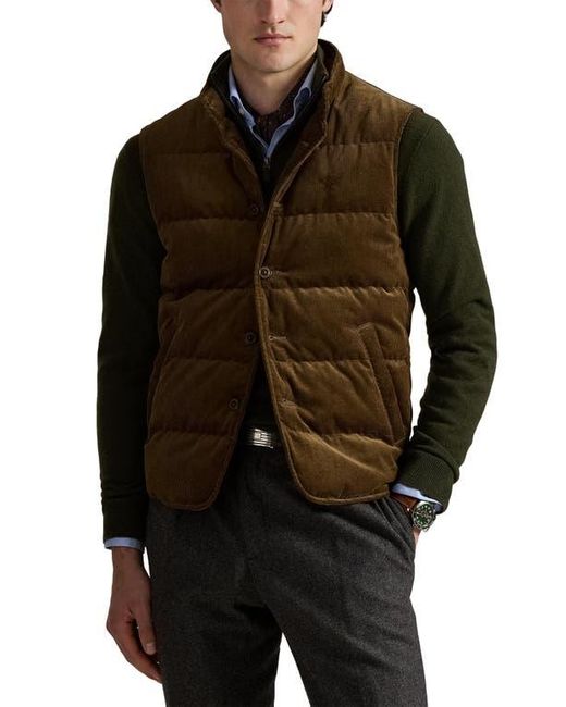 Polo Ralph Lauren Brown 12 Wale Corduroy 650 Fill Power Down Vest for men