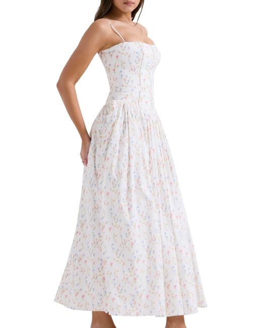 House Of Cb White Ysabella Floral Maxi Sundress