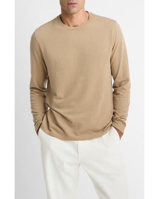 Vince Natural Birdseye Jacquard Pima Cotton Long-Sleeve T-Shirt for men