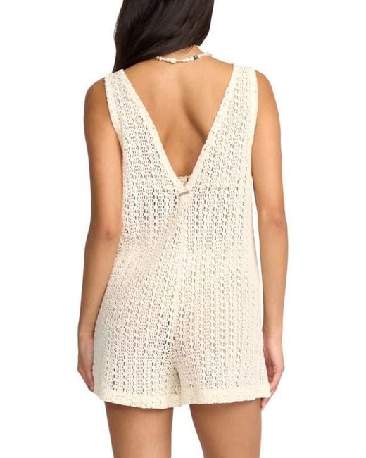 Billabong Natural Steller Time Open Stitch Cotton Cover-Up Romper