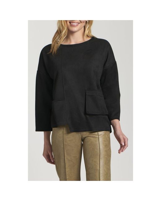 Apny Black Asymmetric Pullover