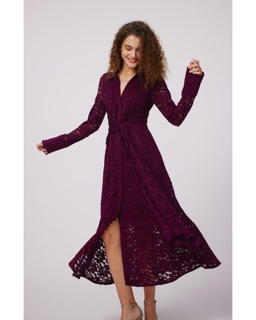 Dvf lace wrap dress hot sale