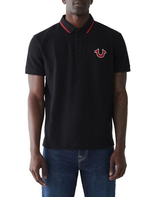 True Religion Black Logo Graphic Polo for men