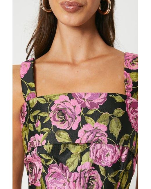 Coast White Wide Strap Jacquard Midi Dress