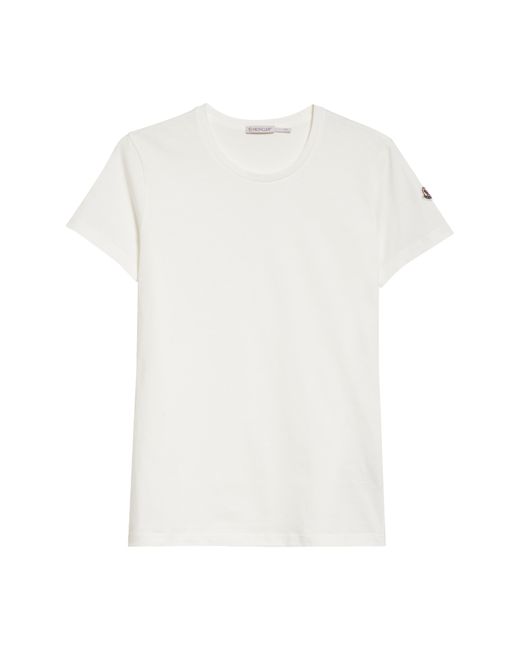 Moncler White Logo Patch Cotton Jersey T-shirt