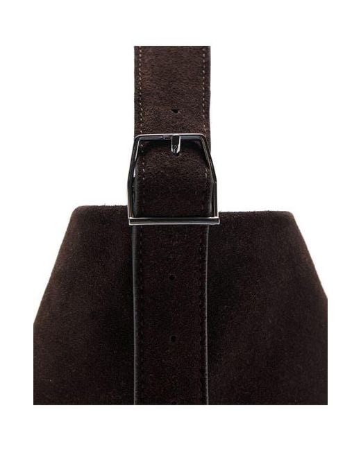 Mango Black Large Suede Bucket Bag