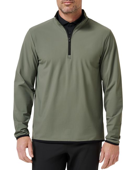Travis Mathew Green Tour Quarter Zip Pullover for men